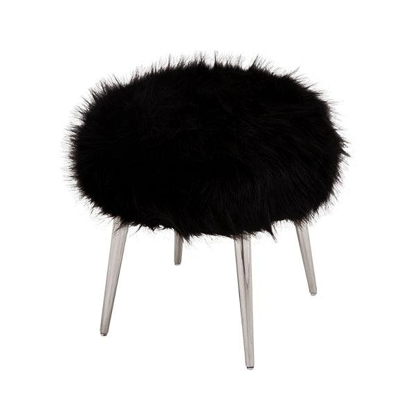 Andes Sitzhocker – Gepolsterter Designhocker in Schwarz & Beige