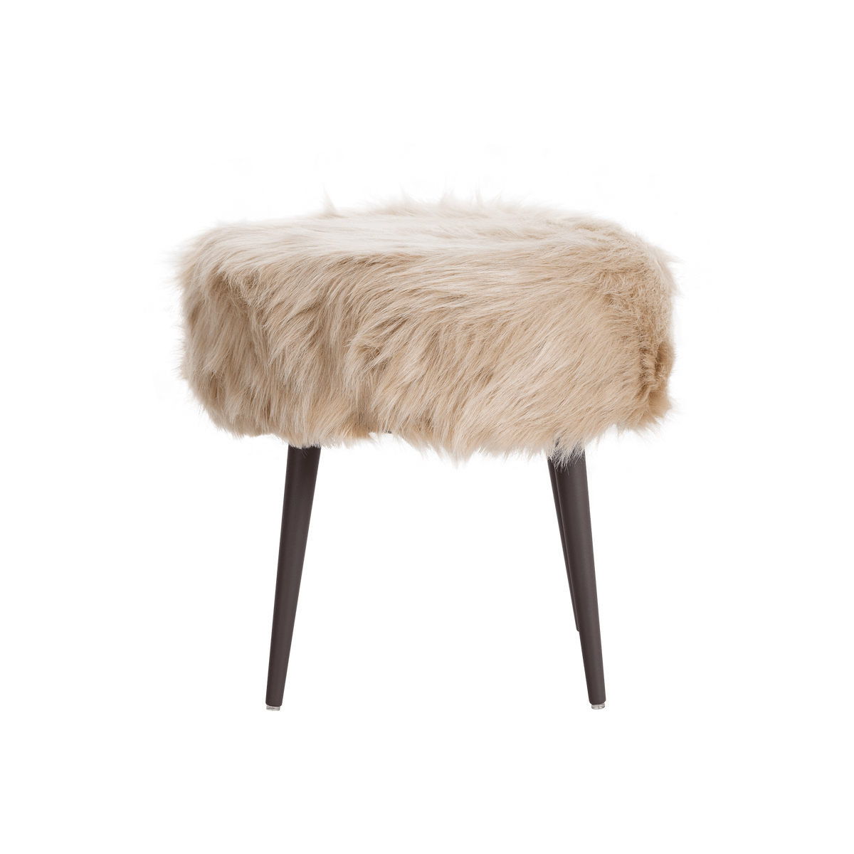 Andes Sitzhocker – Gepolsterter Designhocker in Schwarz & Beige